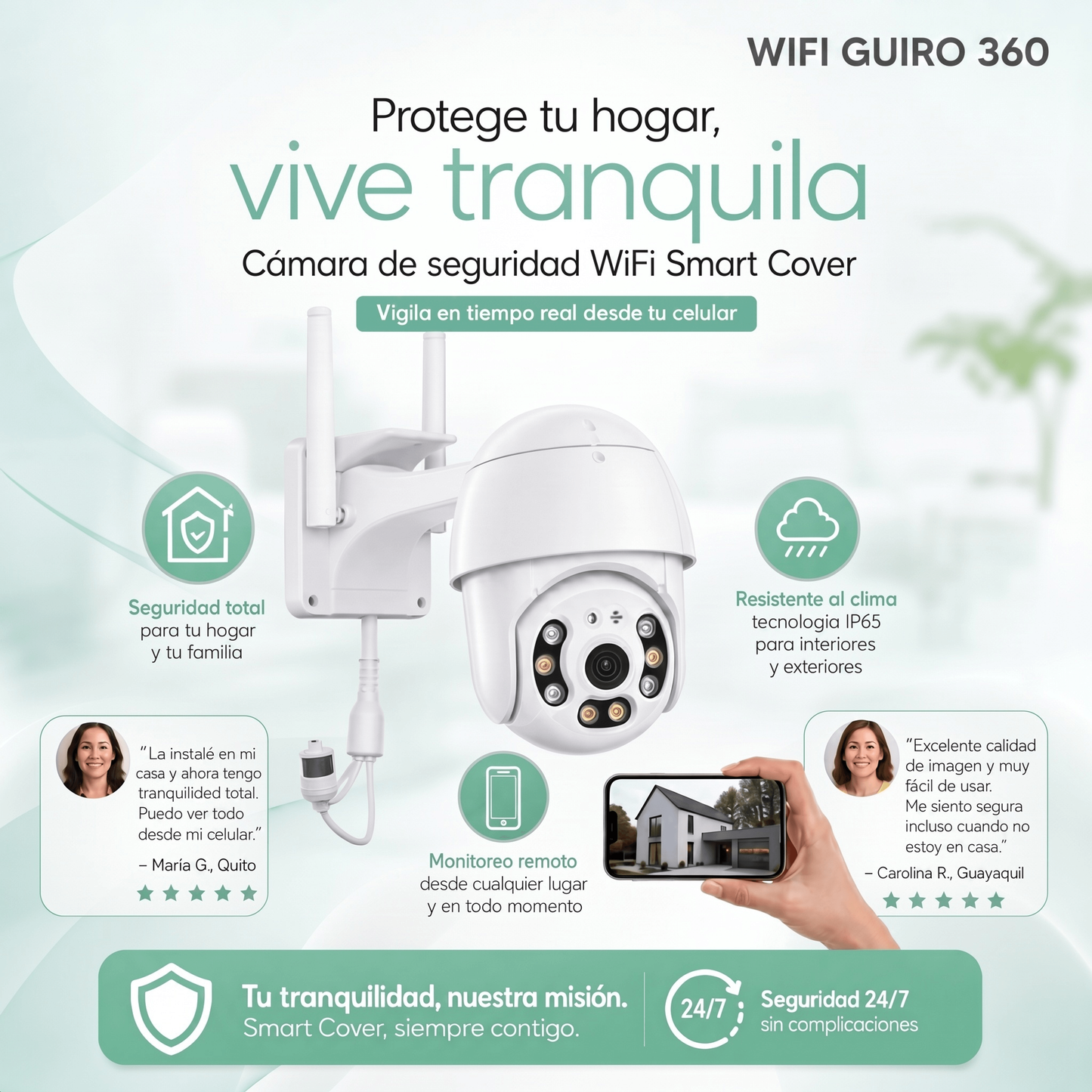 CÁMARA WIFI 360 PARA EXTERIONES Y INTERIORES