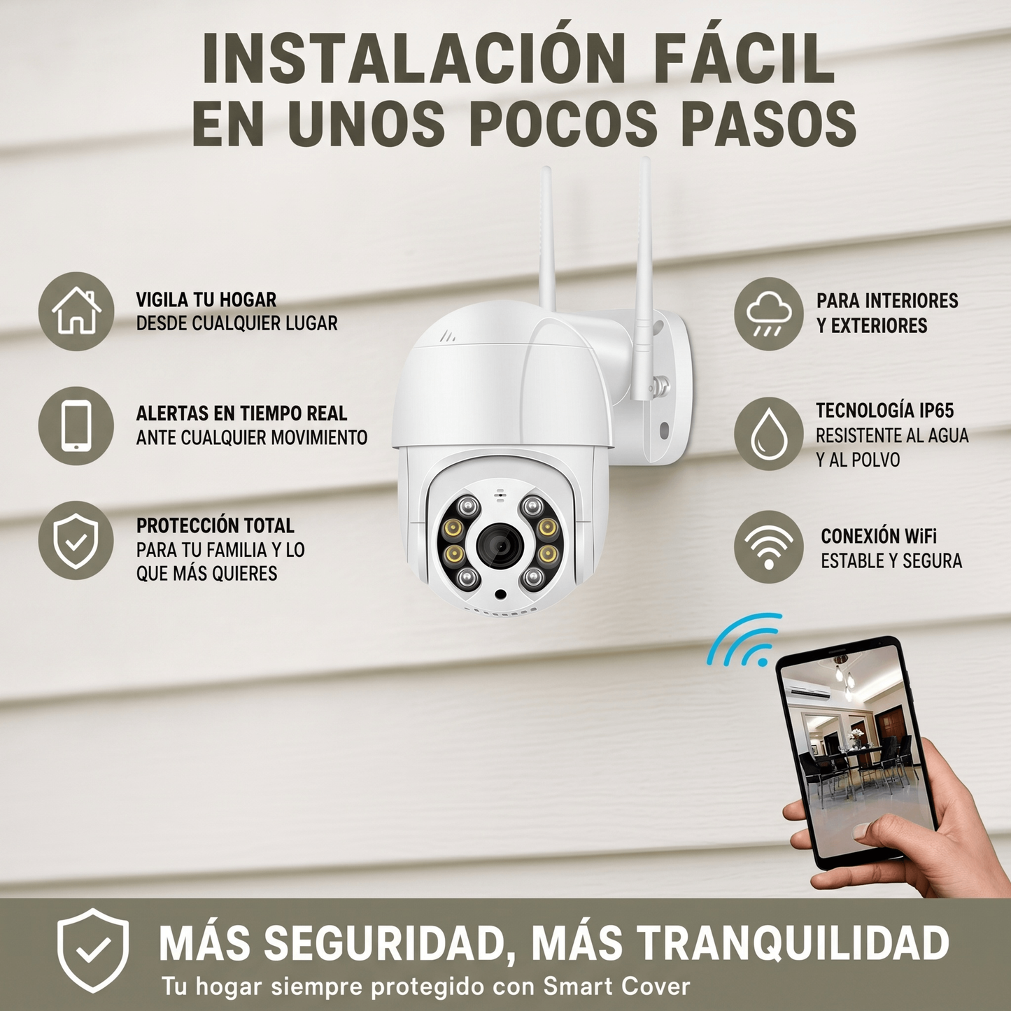 CÁMARA WIFI 360 PARA EXTERIONES Y INTERIORES