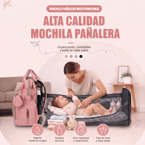 MOCHILA PAÑALERA MULTIFUNCIONAL